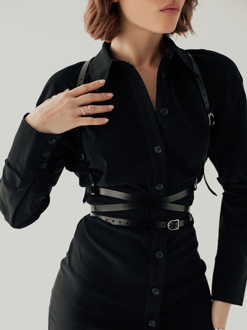 Leather body harness womens, luxury body straps online | Bleak&Sleek, USA