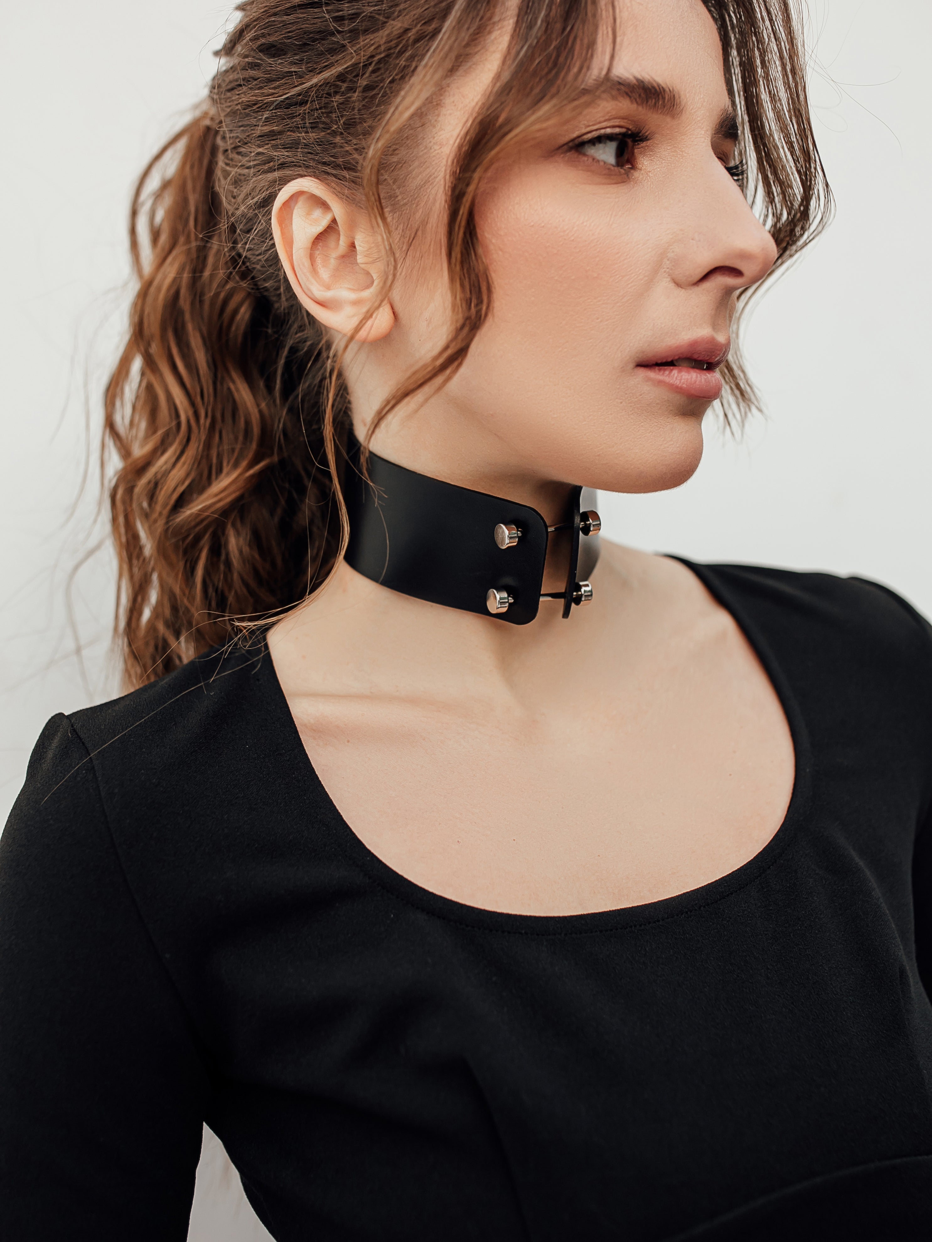Sabrina Choker - buy online, Leather collars chokers in