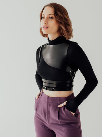 Leather body harness womens, luxury body straps online | Bleak&Sleek, USA