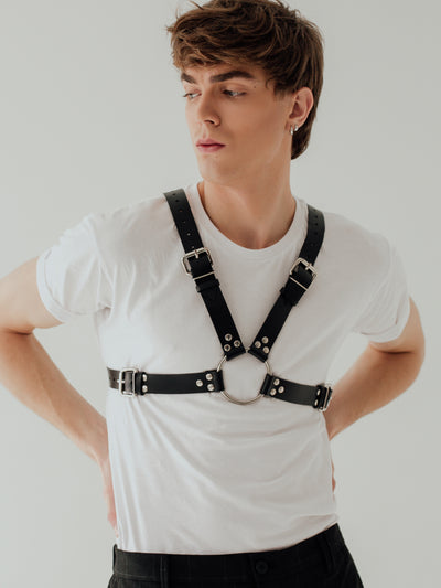 CEA Red Leather Harness Men Fashion Body Harness – strappz