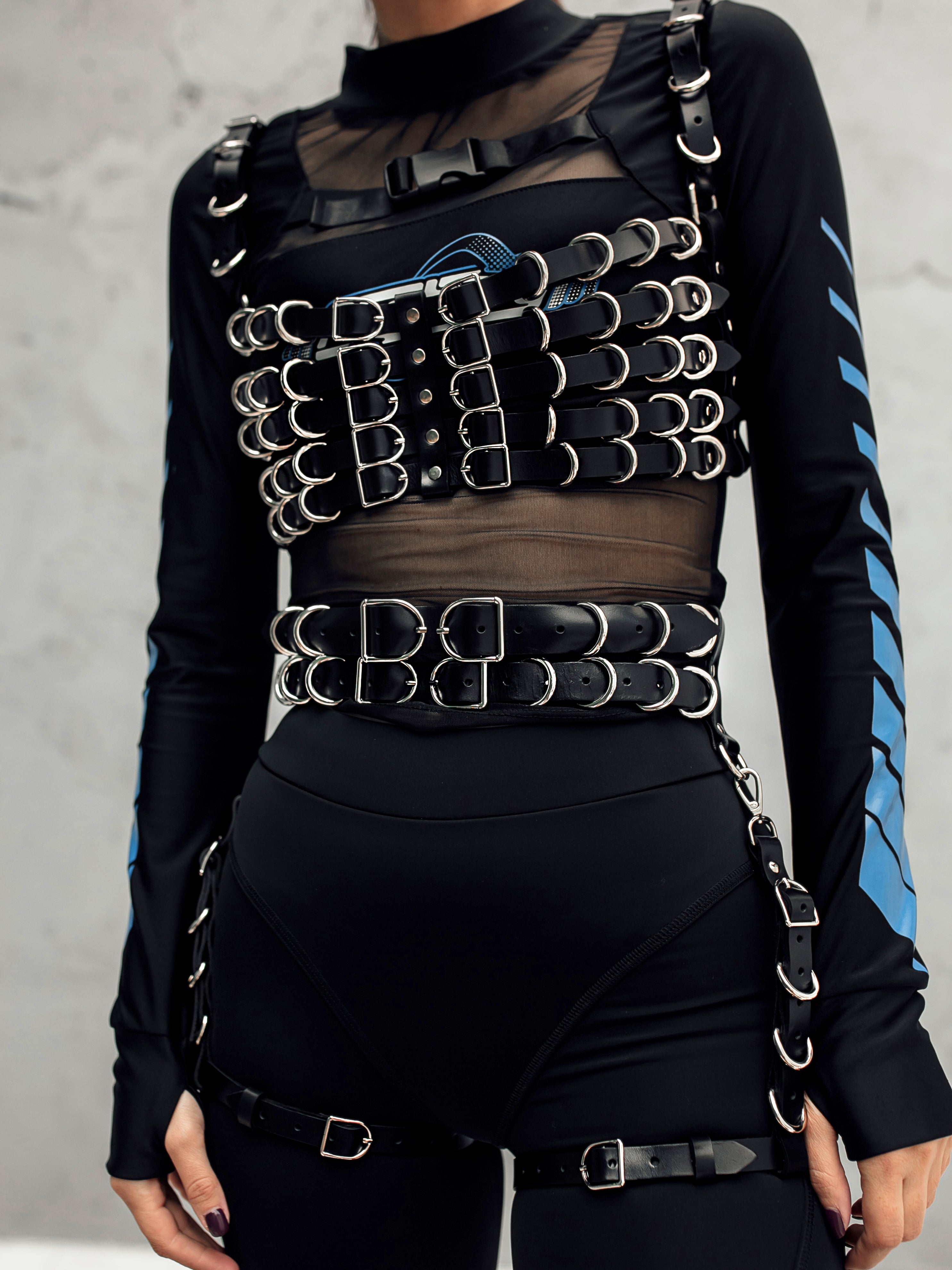 Venus Garter Belt - buy online, Leather body harness in Bleak&Sleek, USA