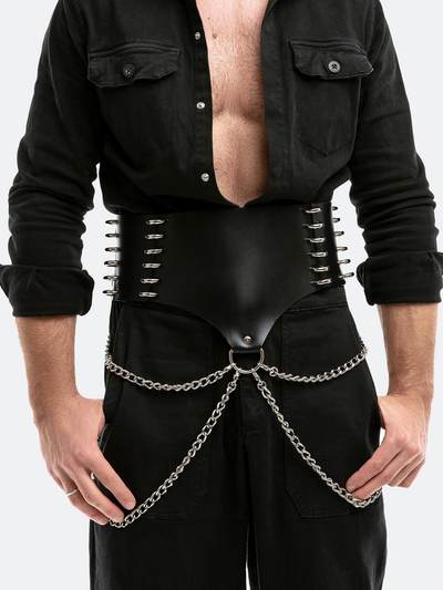 Mens leather corset belt - Bleak&Sleek